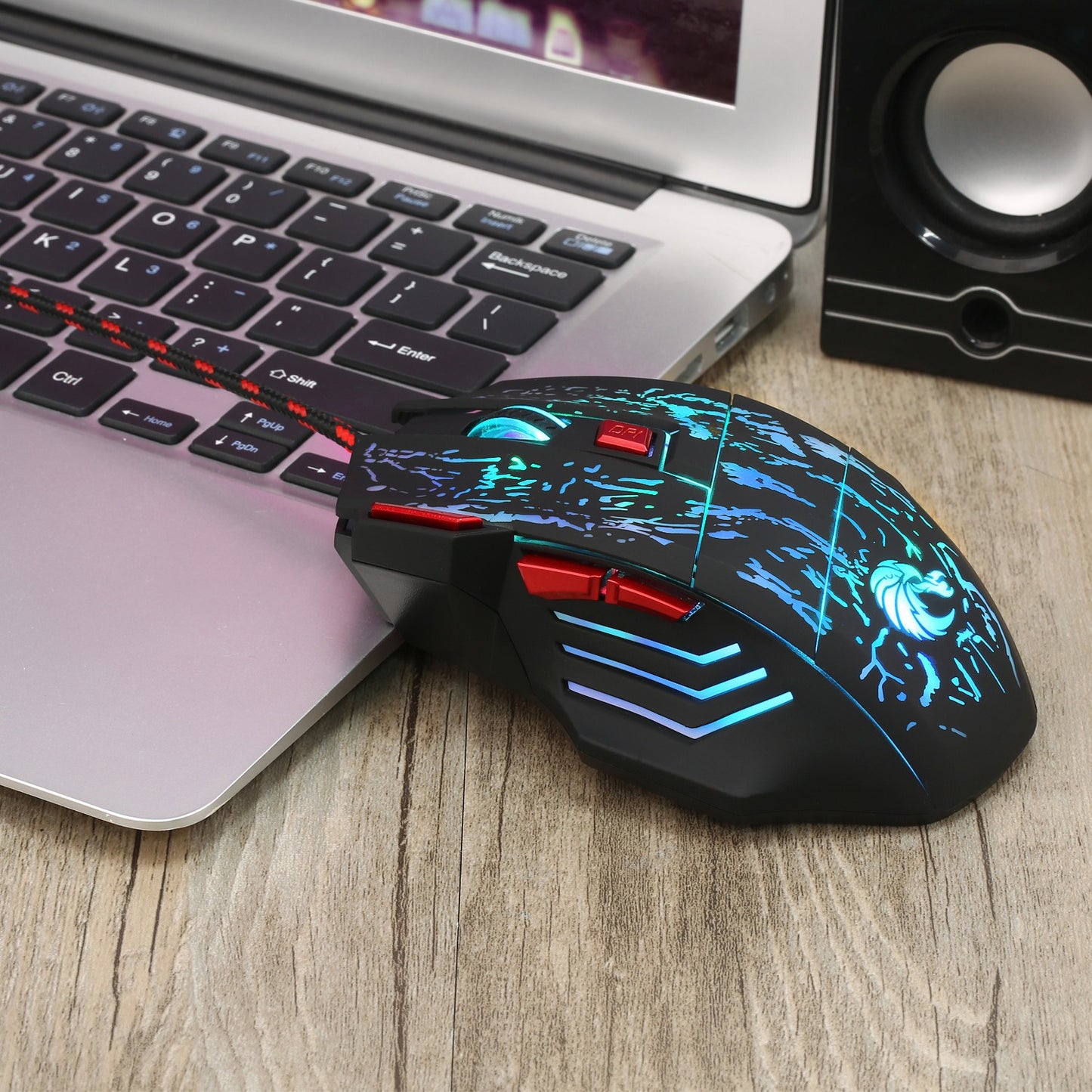 Flowing Crack Colorful Luminous Gaming Mouse