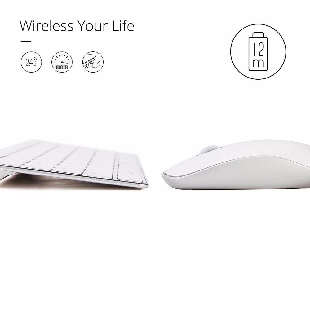 Ultra Thin Metal Wireless Keyboard And Mouse Combo For PC