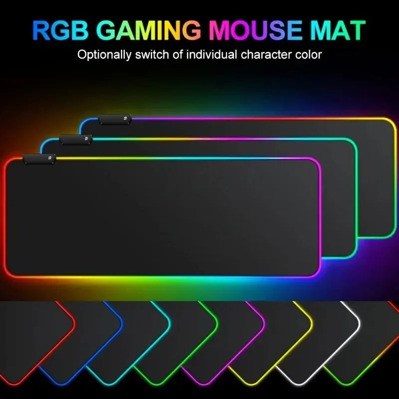Large Gaming Mouse Pad with Light Modes & Non-Slip Base