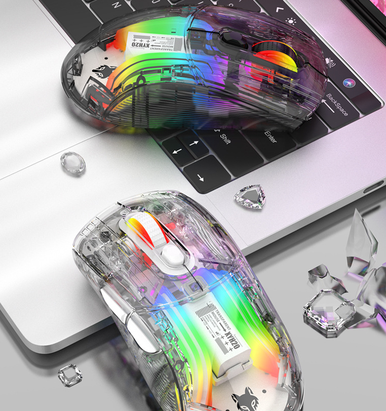 Luminous Wireless See Through Transparent Bluetooth RGB Gaming Mouse