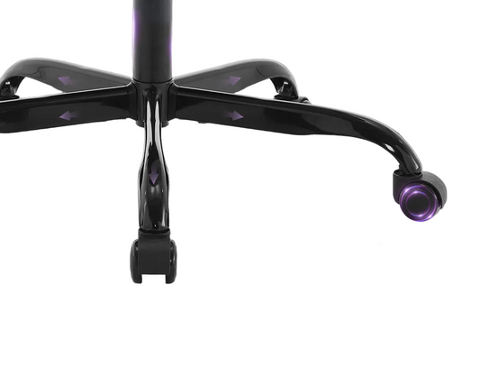 Ergonomic Gaming Chair With Footrest And Massage Lumbar Support Height Adjustable Black Purple