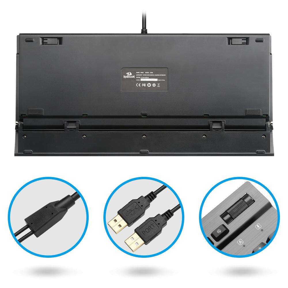 Professional Gaming Mechanical Keyboard with Full Color LED Backlit Keys in Metal Housing