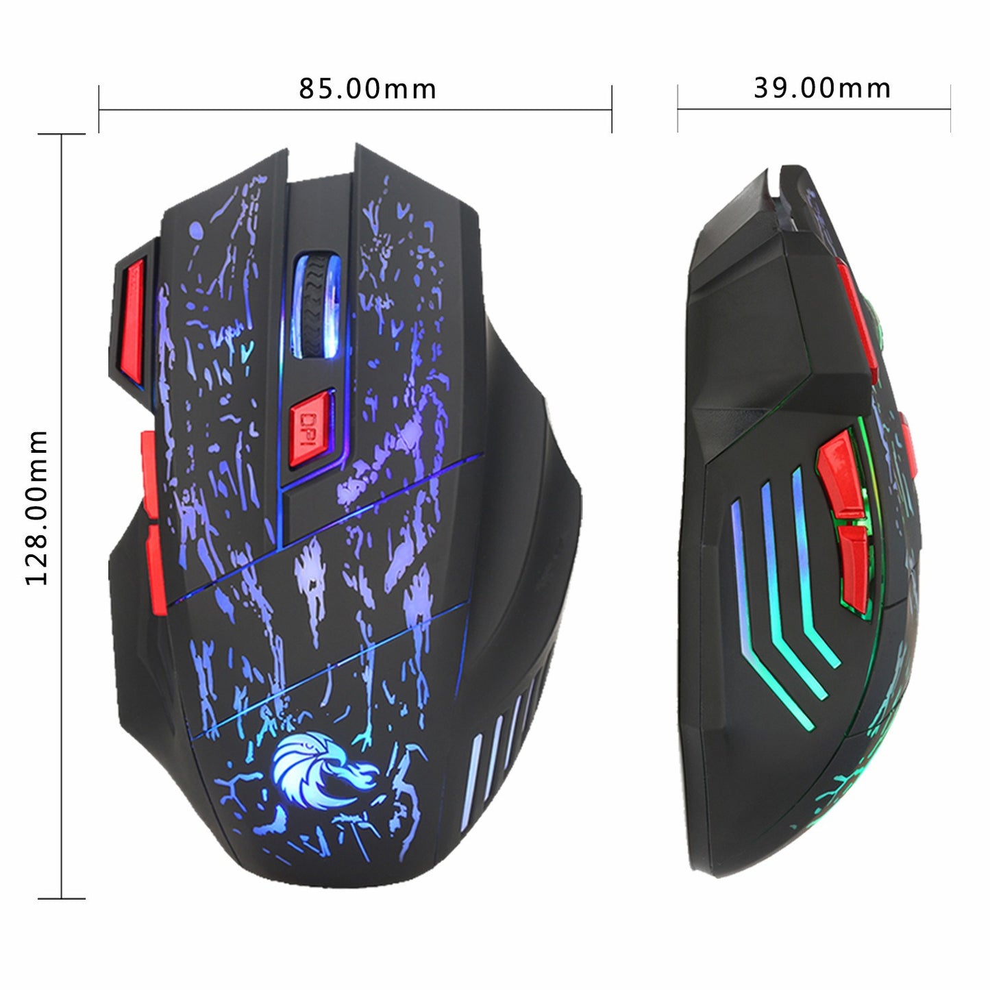Flowing Crack Colorful Luminous Gaming Mouse