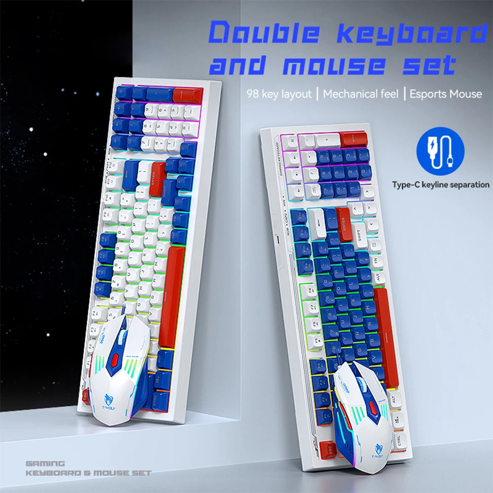 Mechanical Gaming Keyboard and Mouse Set - Wired