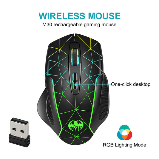 Wireless Charging Illuminated Gaming Mouse