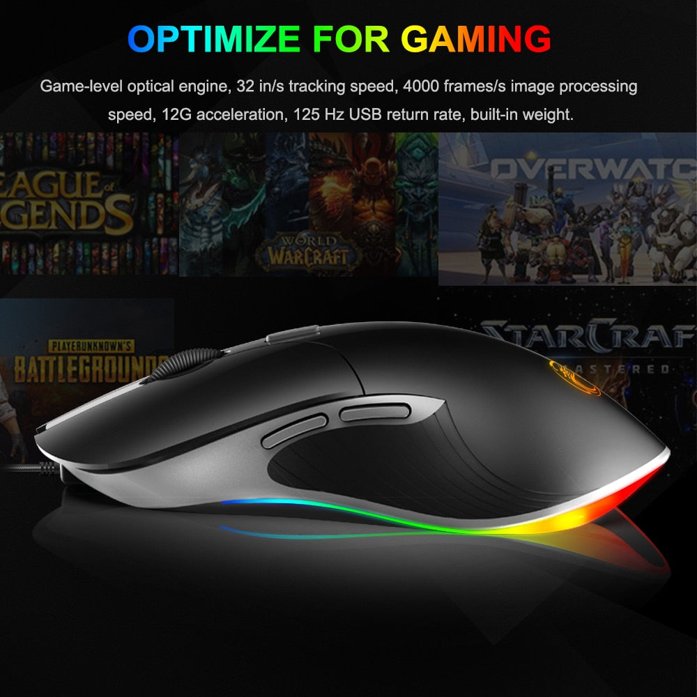 High Configuration USB Wired Gaming Mouse - 6400 DPI