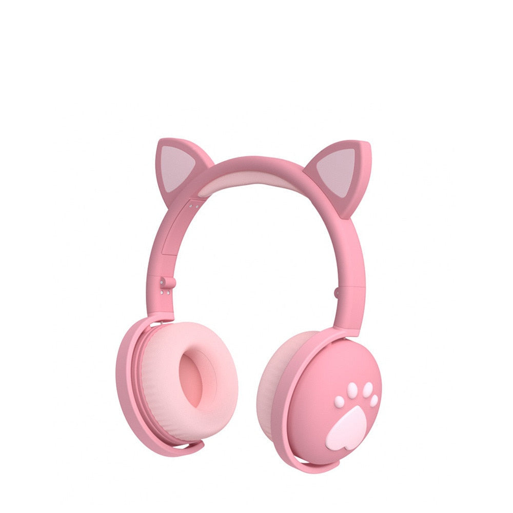 Bluetooth Headphones with LED Cat Ears
