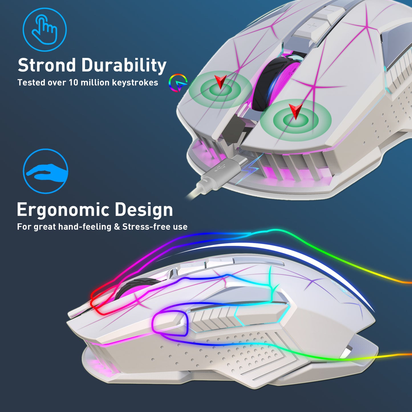 Colorful Backlit Wireless 2.4G Mouse