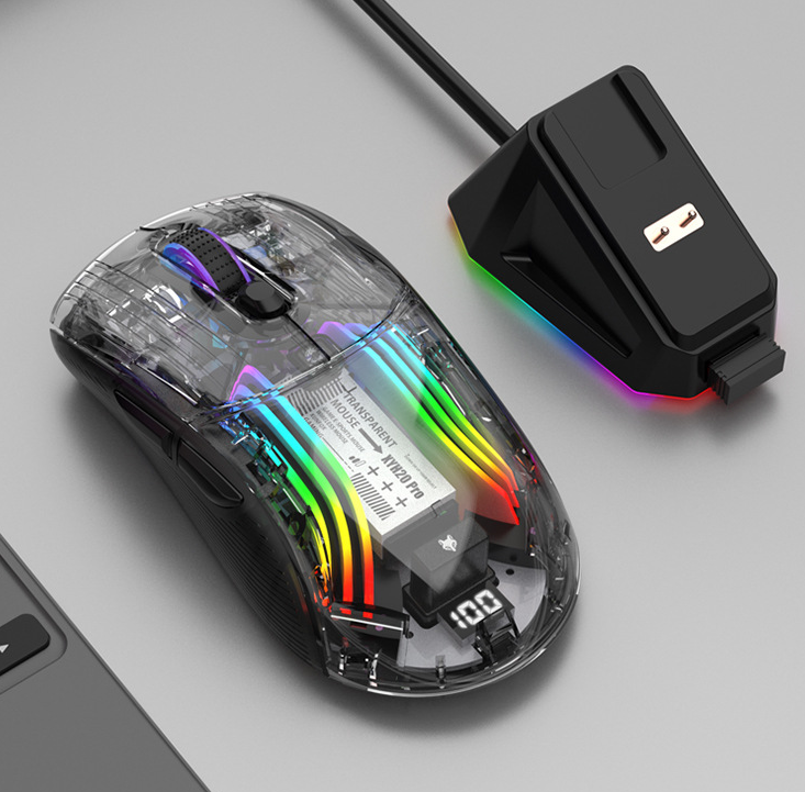 Luminous Wireless Bluetooth Transparent Gaming Mouse