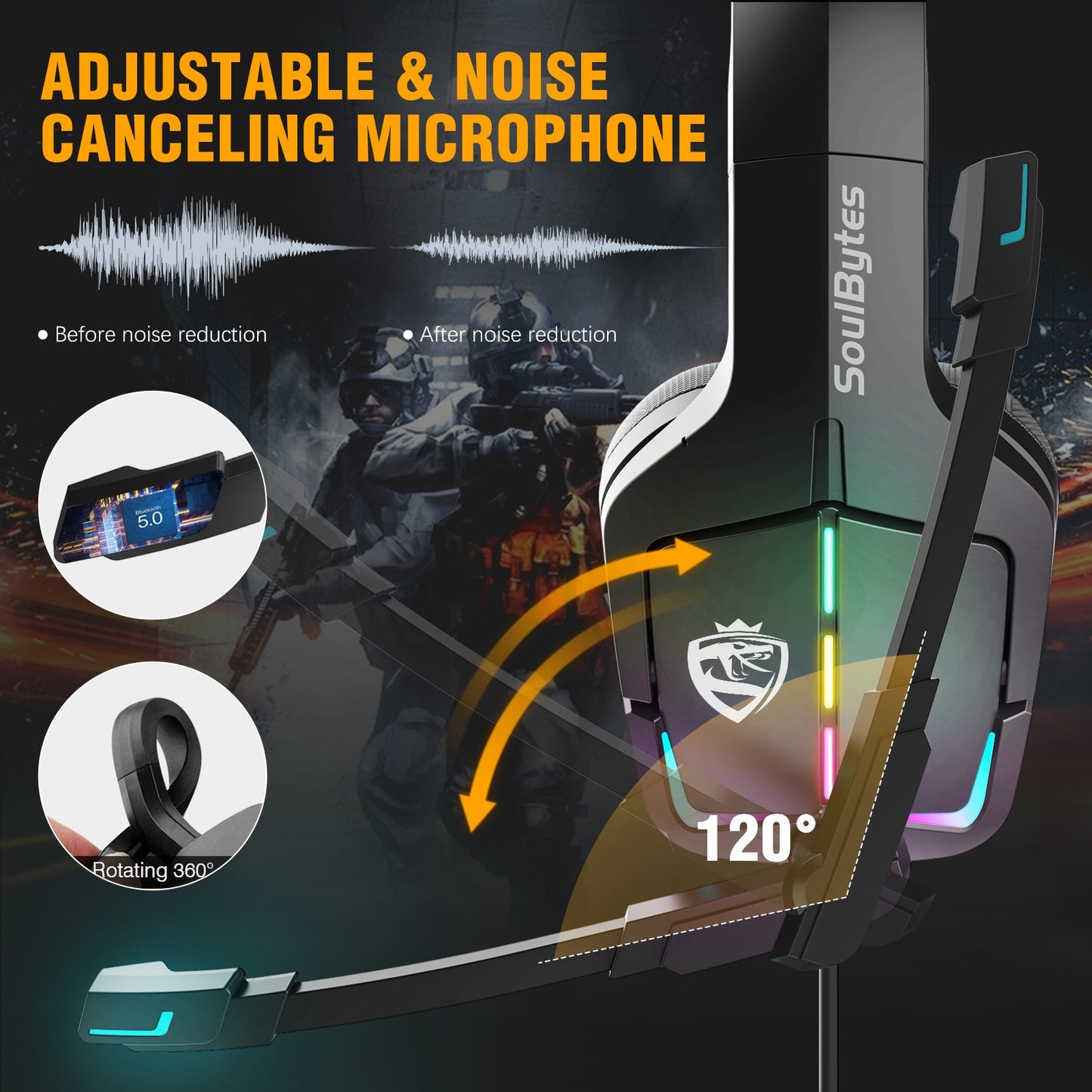 Head Mounted Wired Gaming Headset - RGB