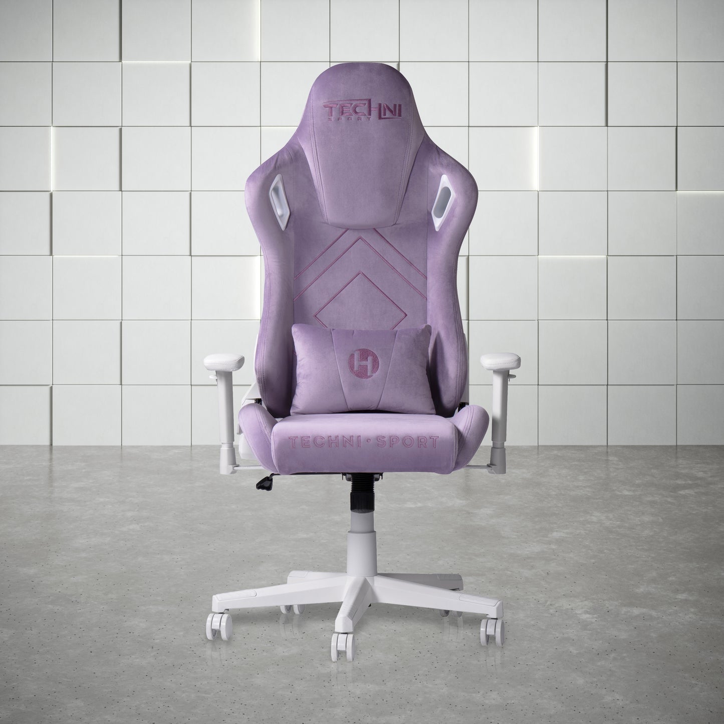 Velvet Memory Foam Gaming Chair – Purple