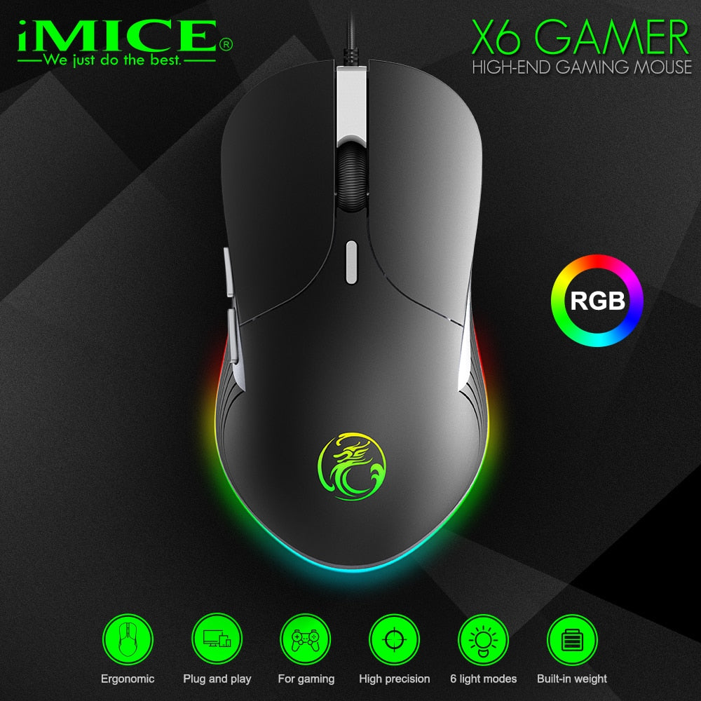 High Configuration USB Wired Gaming Mouse - 6400 DPI