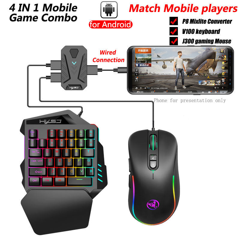 Wired Android Throne One-Handed Keyboard and Mouse Set