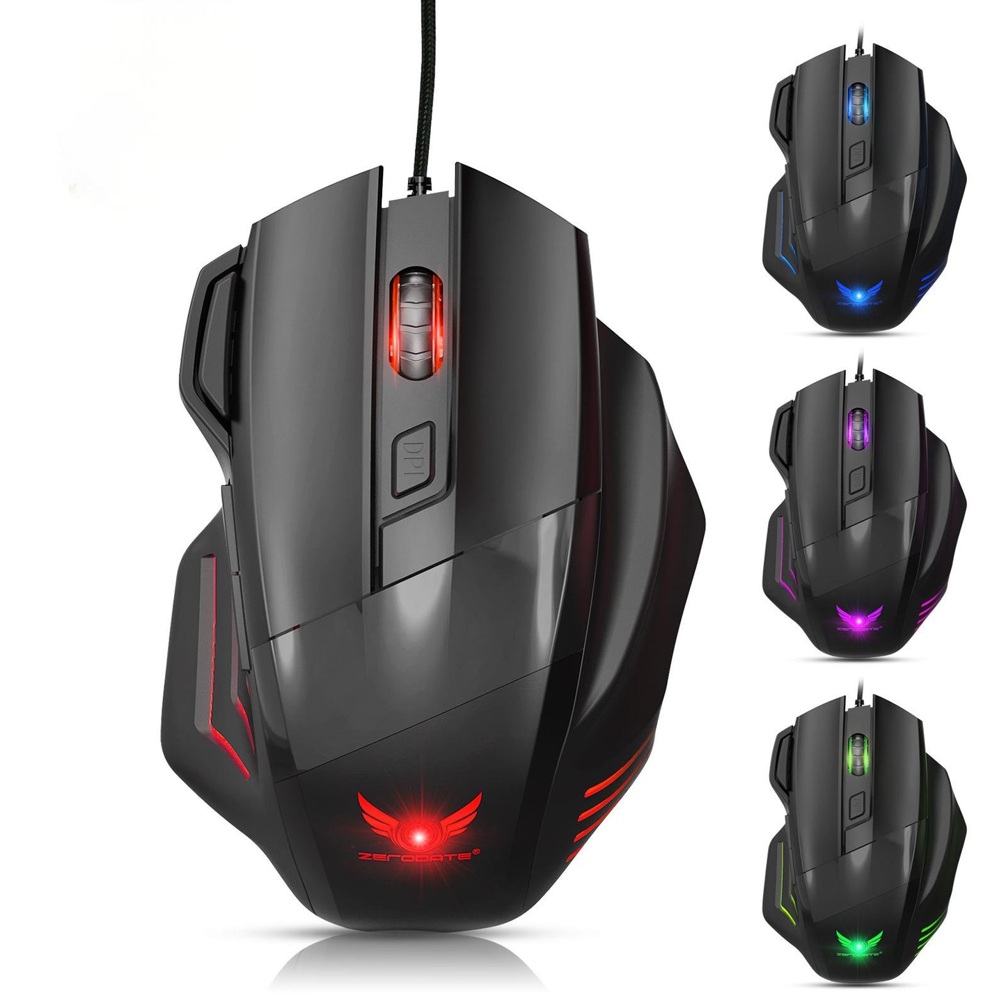 E-sports Mechanical Gaming Mouse - 7 Buttons with Colorful Lights