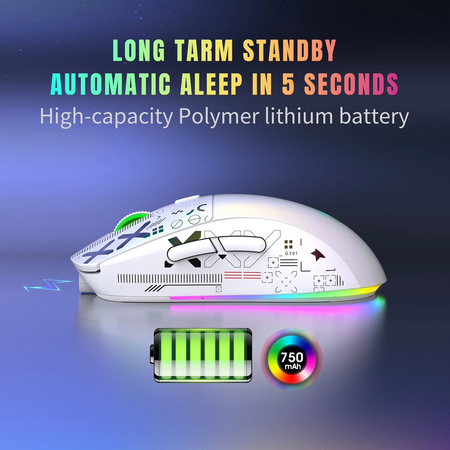 2.4G Wireless Mechanical RGB Gaming Mouse