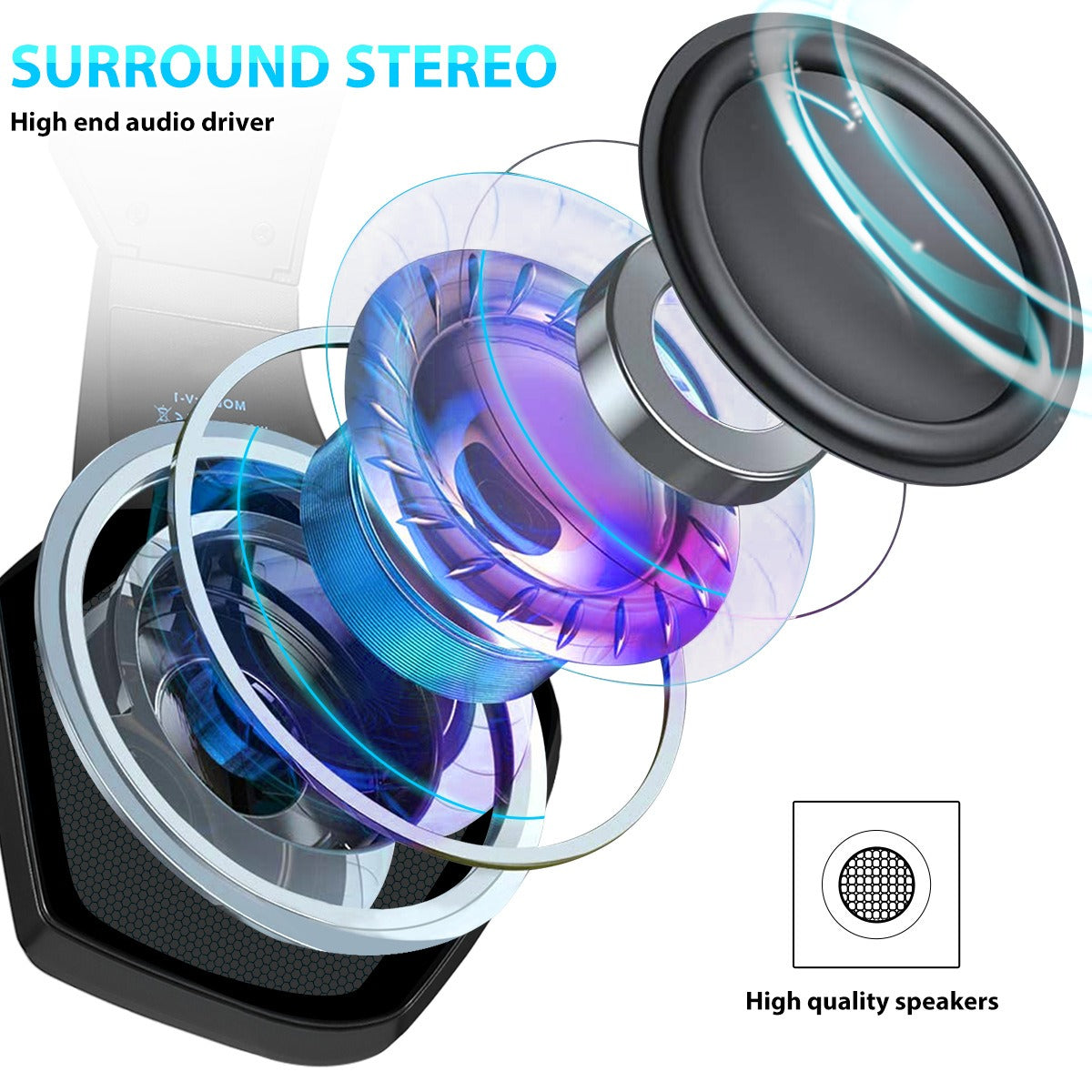 Colorful RGB Wired Head Mounted Gaming Headphones