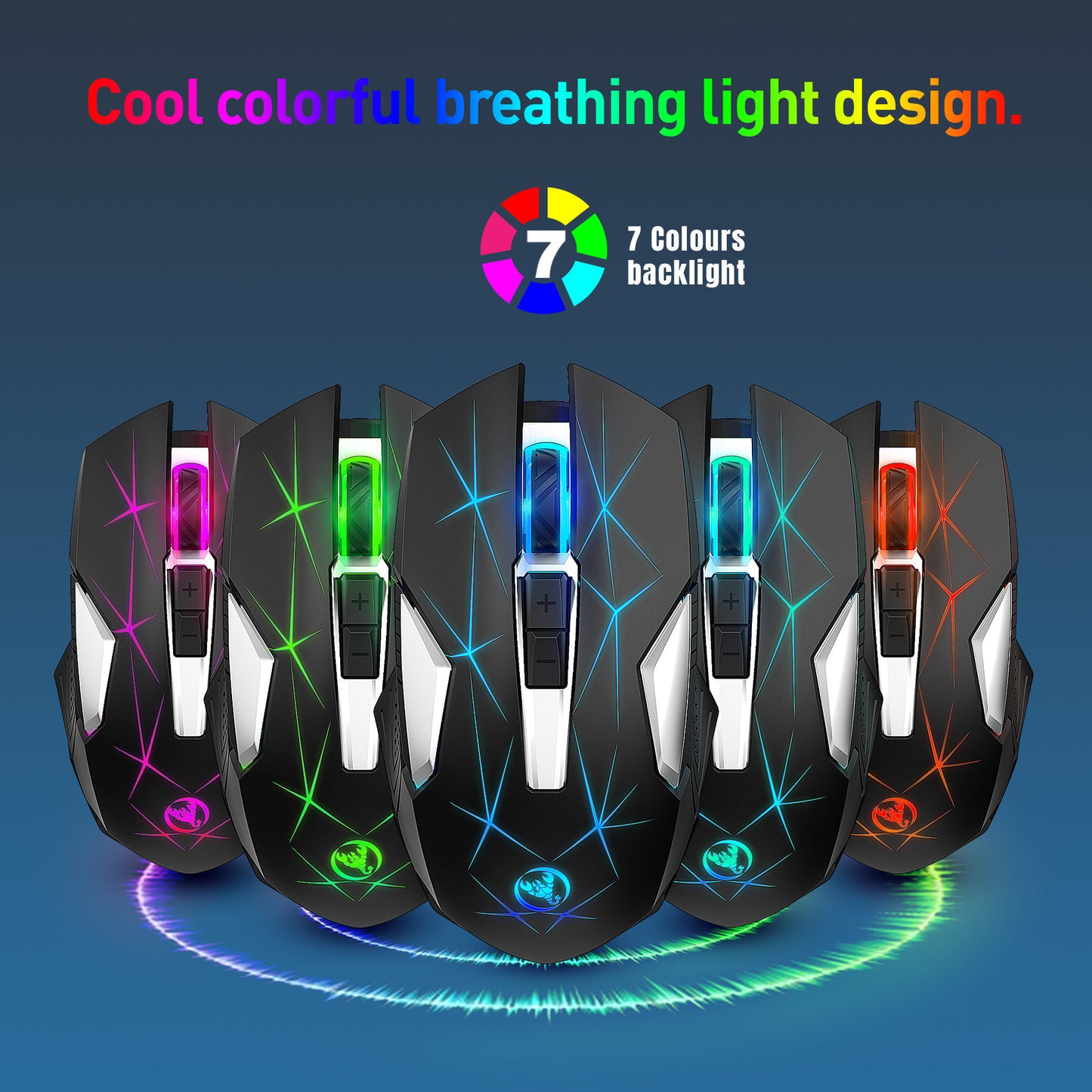 Colorful Backlit Wireless 2.4G Mouse
