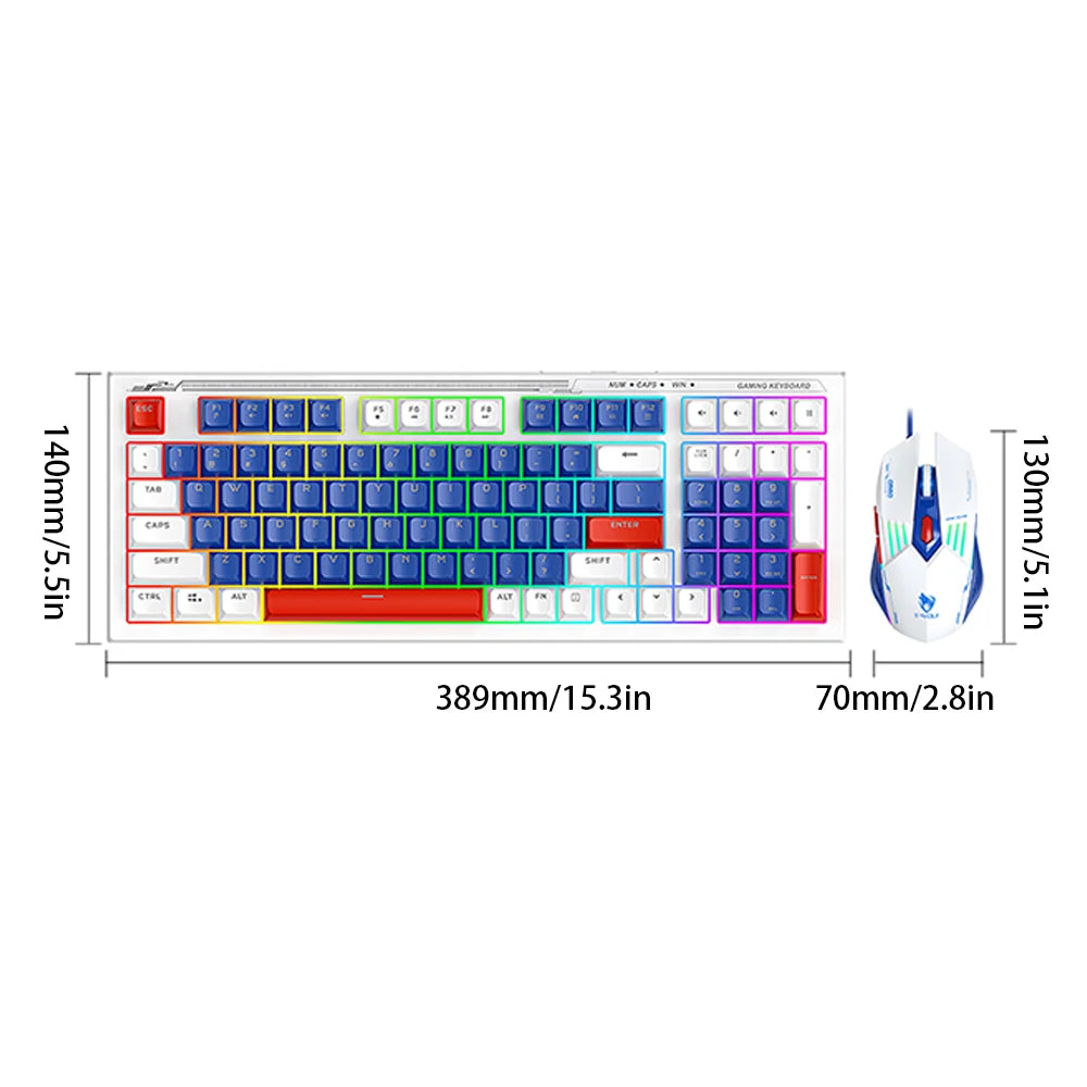 Mechanical Gaming Keyboard and Mouse Set - Wired