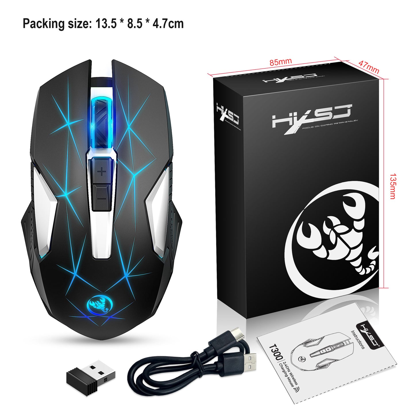 Colorful Backlit Wireless 2.4G Mouse