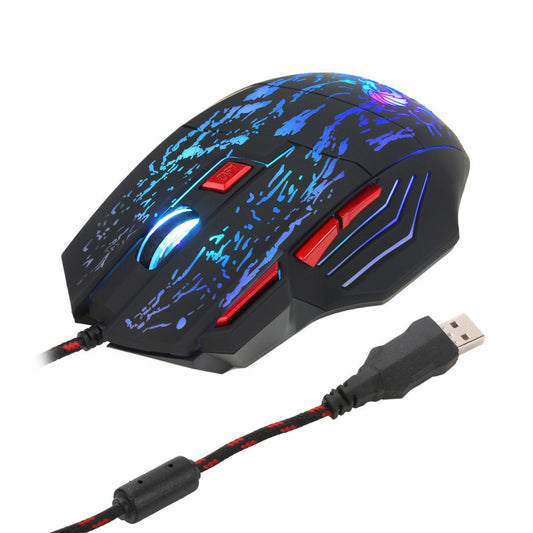Flowing Crack Colorful Luminous Gaming Mouse
