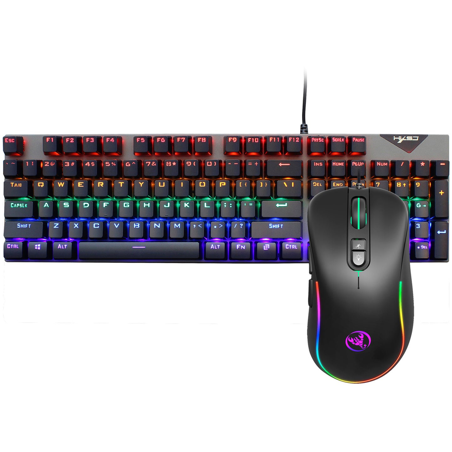 RGB Backlit Mechanical Keyboard and Mouse Wired Gaming Set
