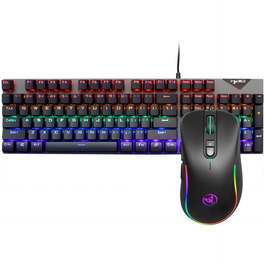 RGB Backlit Mechanical Keyboard and Mouse Wired Gaming Set