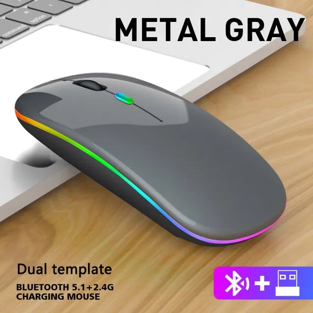Wireless Bluetooth RGB Rechargeable Ergonomic Gaming Mouse