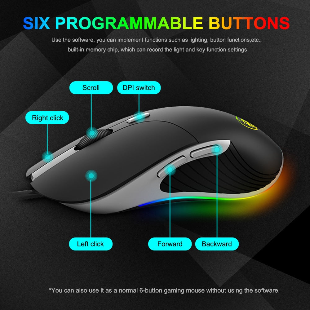 High Configuration USB Wired Gaming Mouse - 6400 DPI