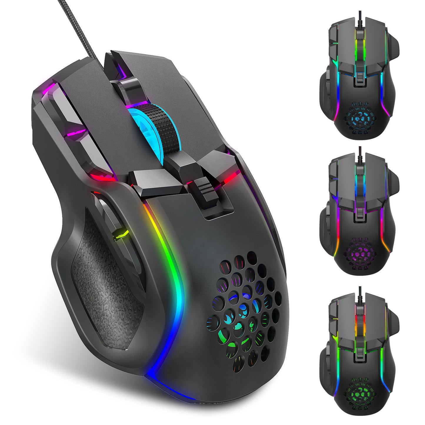 Programmable Gaming Mouse with RGB Lighting - 12800 DPI