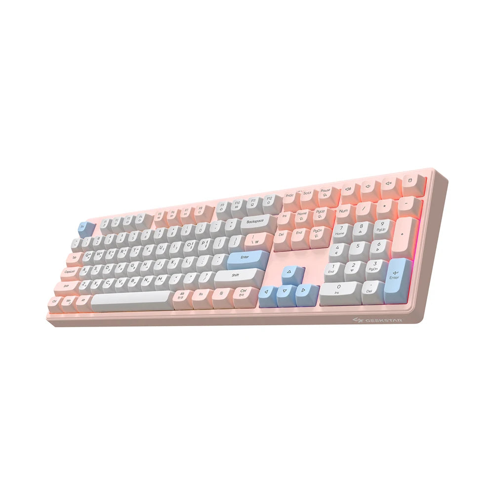 Pink USB C Membrane Keyboard For Office And Gaming