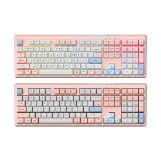 Pink USB C Membrane Keyboard For Office And Gaming