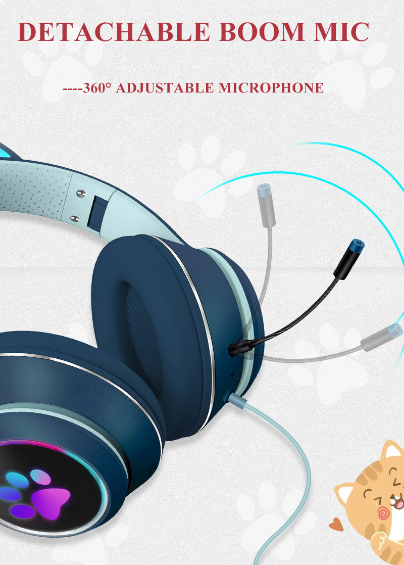 RGB Luminous Cat Ear Wired Headset - Perfect for Gaming & Learning