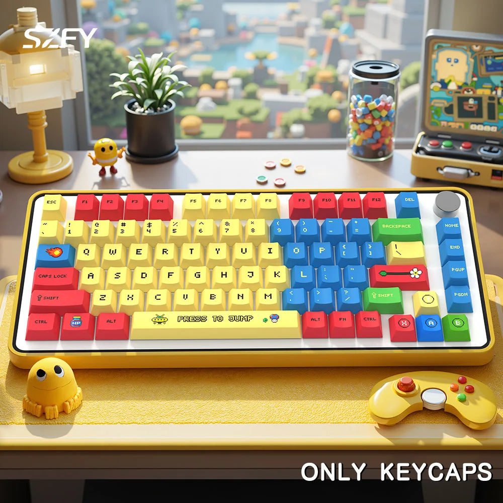 135 Key Anime Game Color Block PBT Keycaps Set Cherry Profile Gift