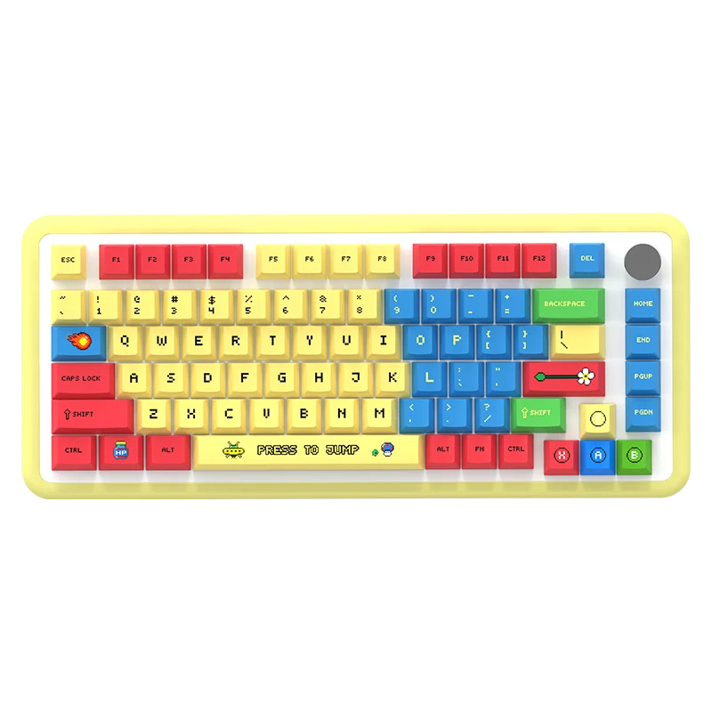 135-Key Large Retro Gamer Color Block Anime Themed Keycaps, PBT Material, Cherry Profile