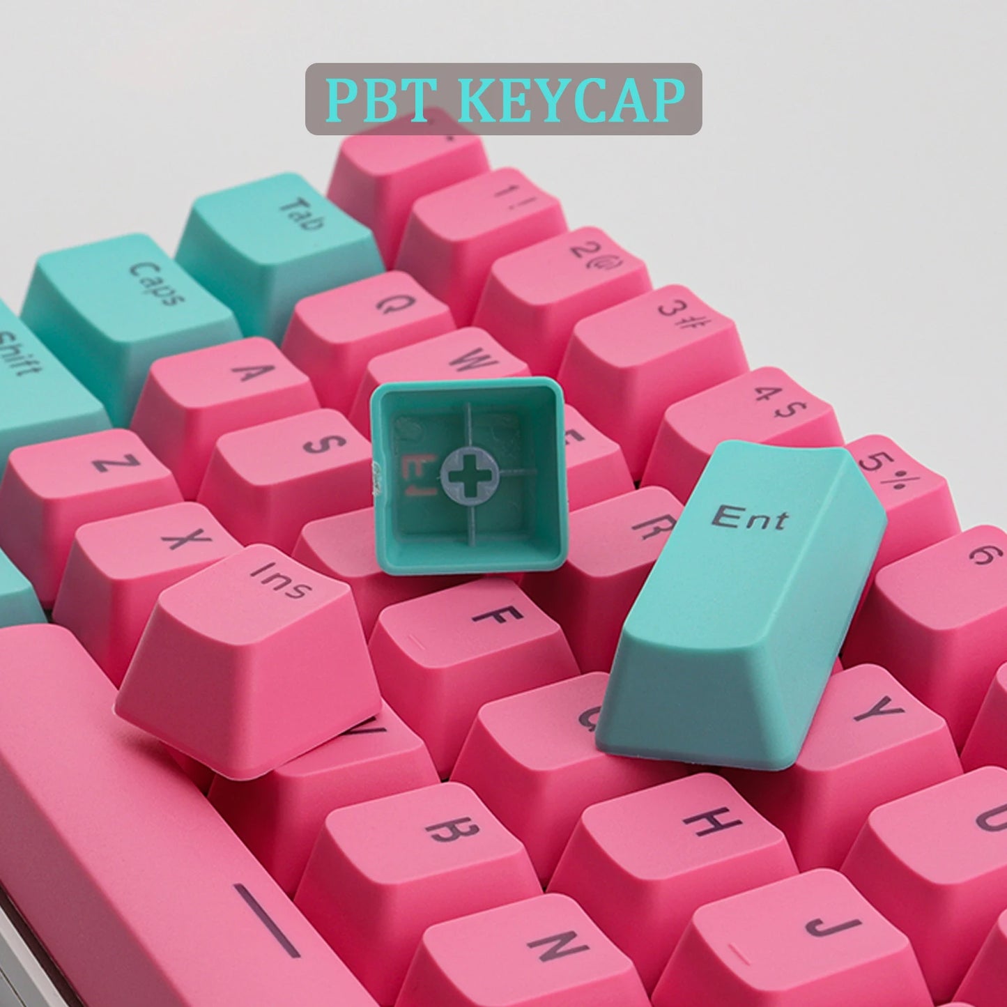 Cyan & Pink PBT Keycap Set for Mechanical Keyboards (Keycaps Only)