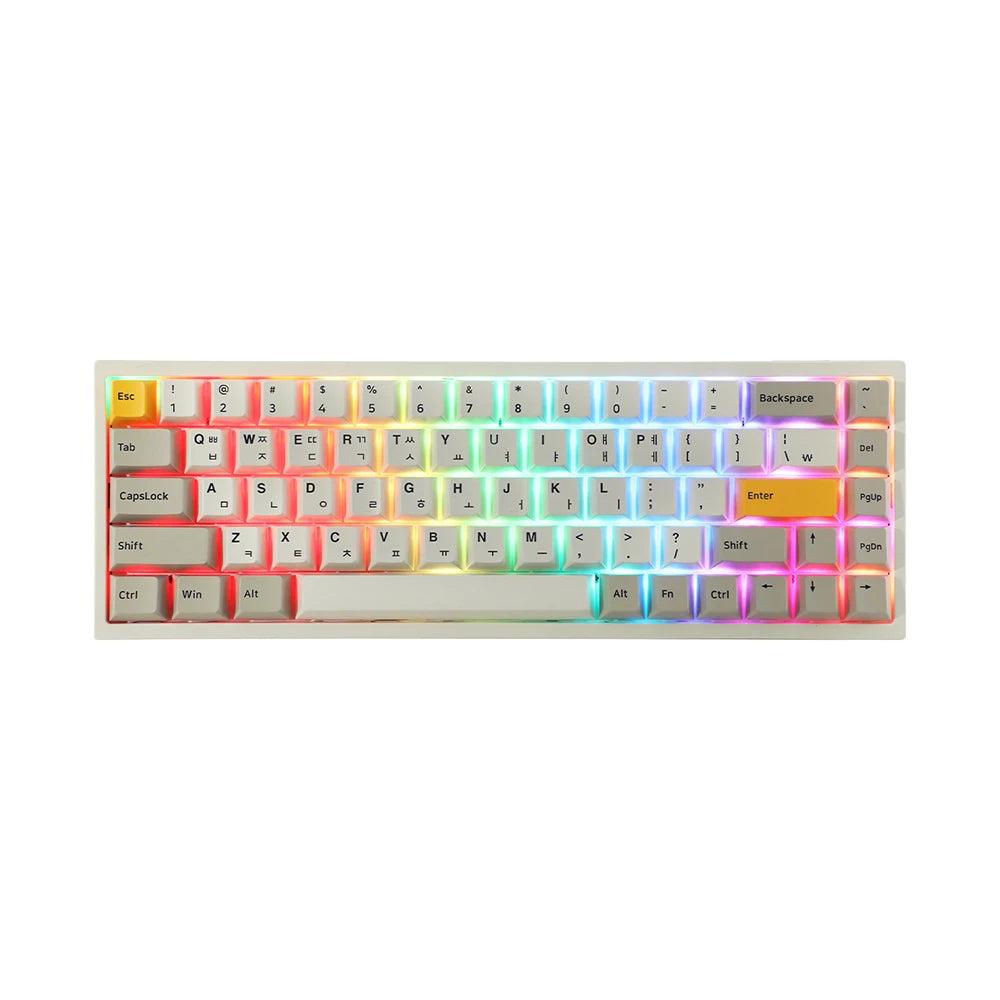RGB backlit mechanical keyboard with colorful keycaps and compact design for gamers and typists.