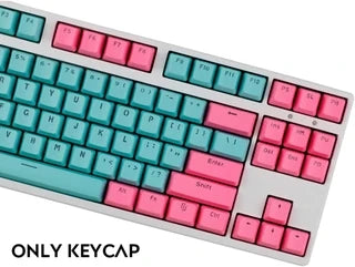 Cyan & Pink PBT Keycap Set for Mechanical Keyboards (Keycaps Only)