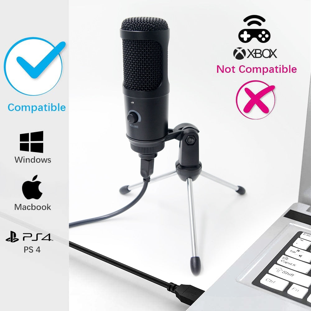 Streaming USB Microphone - Metal Condenser Microphone