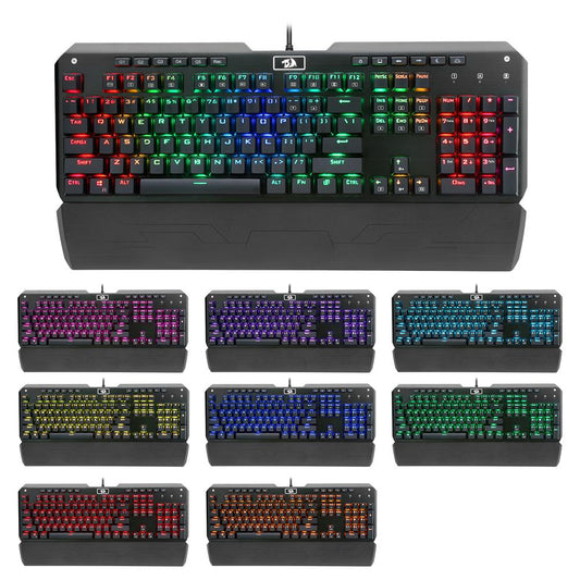 USB Powered Mechanical Gaming Keyboard - Ergonomic RGB LED Backlit Keys