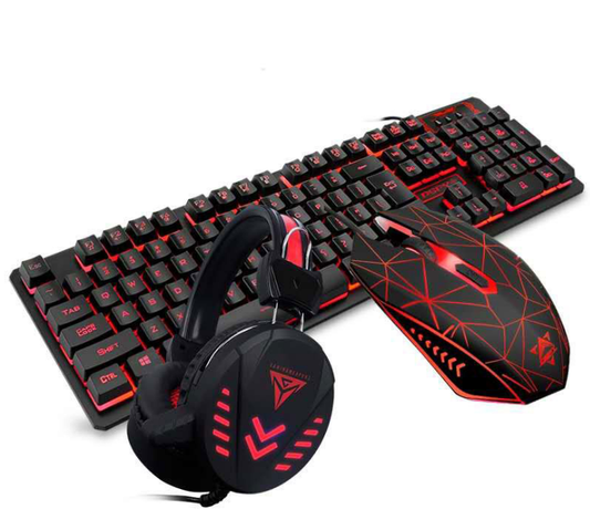 Waterproof LED Keyboard Mouse Headset Gaming Set