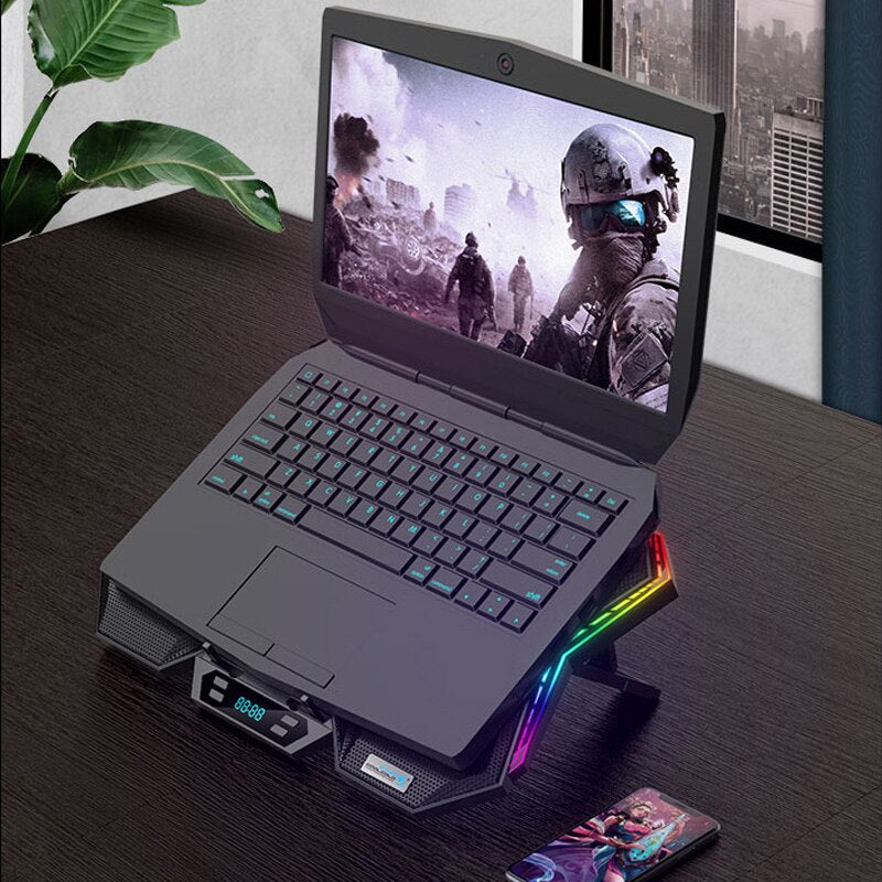 Gaming Laptop Cooler with RGB Lighting and USB Ports
