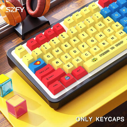 135 Key Anime Game Color Block PBT Keycaps Set Cherry Profile Gift