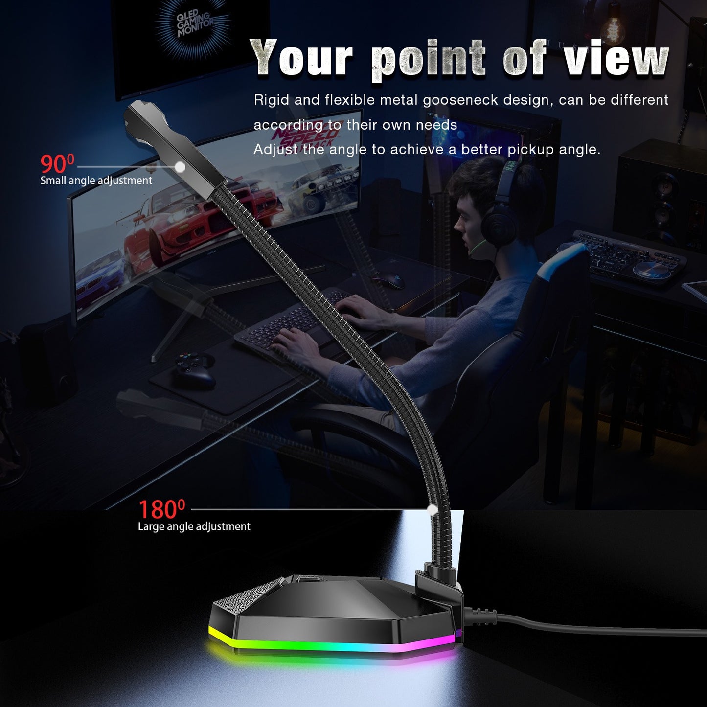 RGB Luminous USB Microphone for Voice Chat