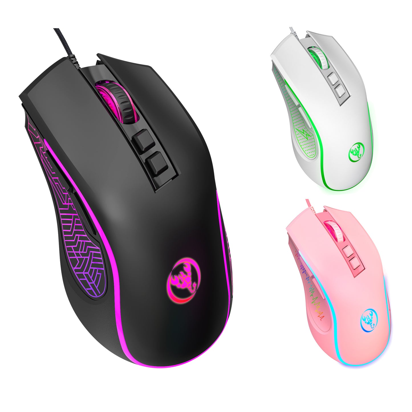 Colorful Wired Gaming Mouse - Adjustable 3600DPI