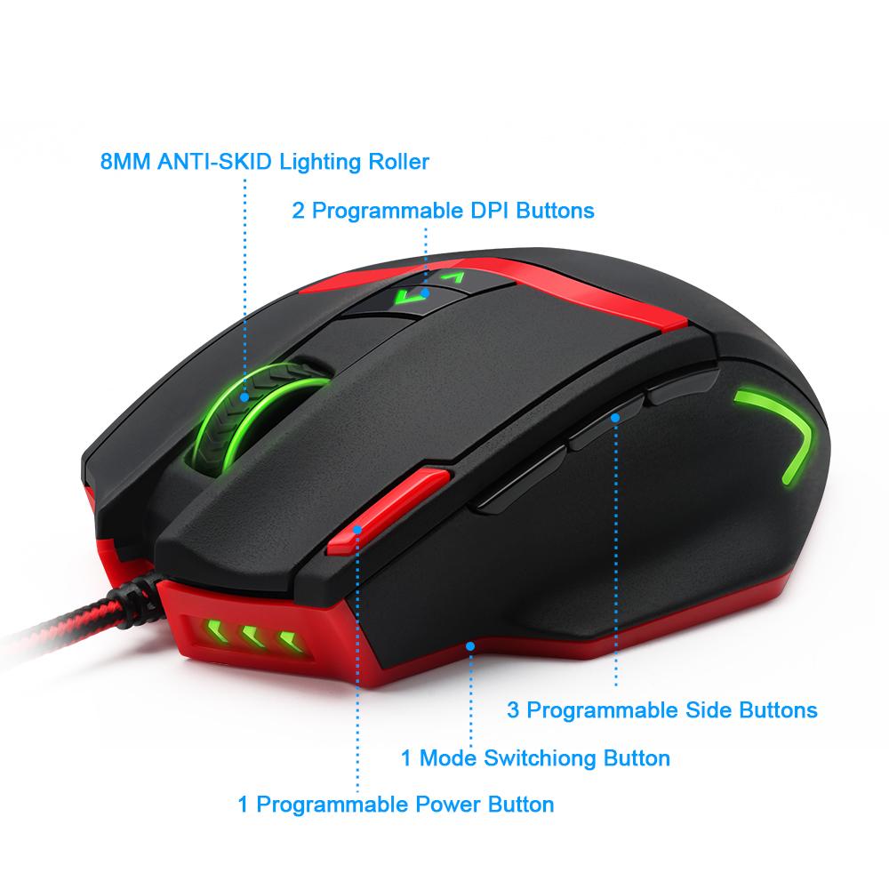16400 DPI Gaming Mouse with 9 Programmable Buttons