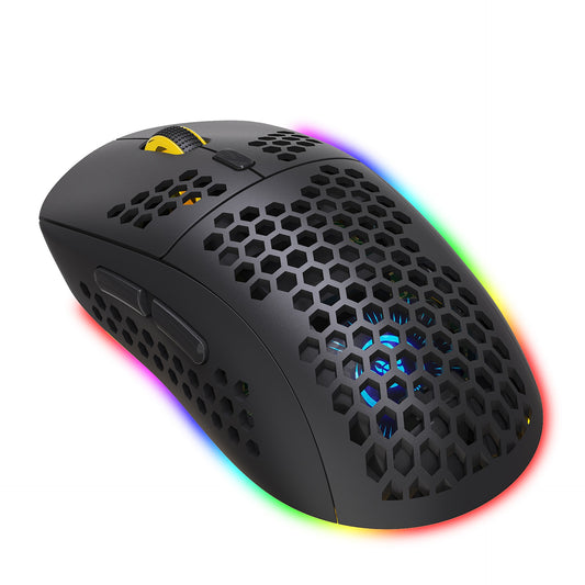 Lightweight Wireless Mesh 2.4G Gaming Mouse - RGB Luminous
