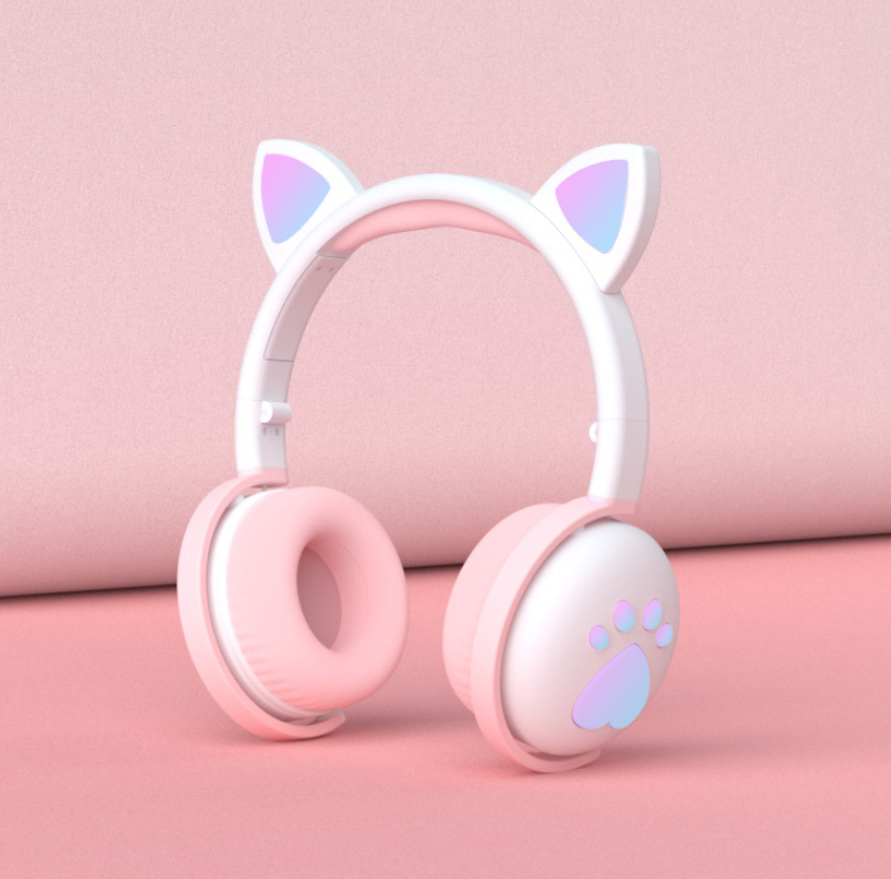 Bluetooth Headphones with LED Cat Ears