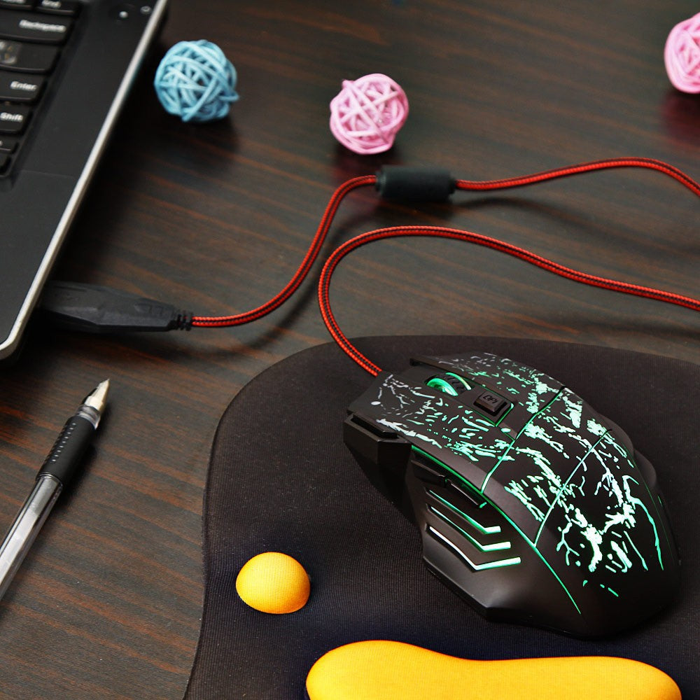 Cracked Design Gaming Mouse - Colorful Luminous 7D