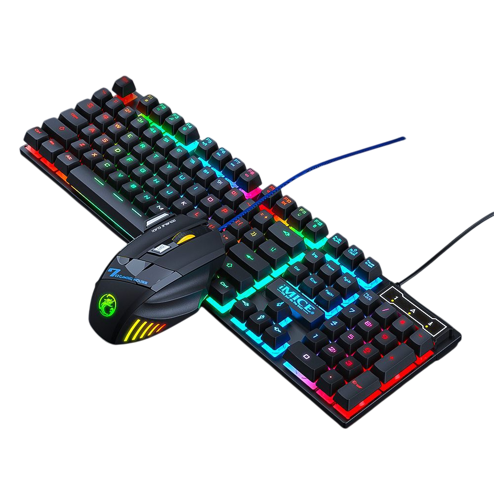 Wired Gaming Keyboard  and Mouse Set - Rainbow Backlit