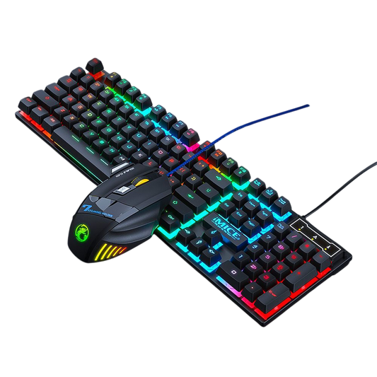 Wired Gaming Keyboard  and Mouse Set - Rainbow Backlit